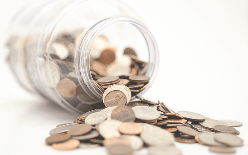 Money in jar